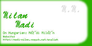 milan madi business card